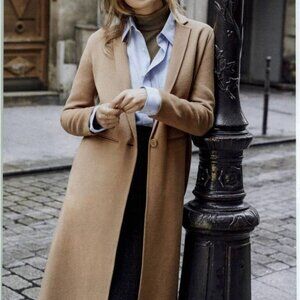 Maje Long Double Camel Coat